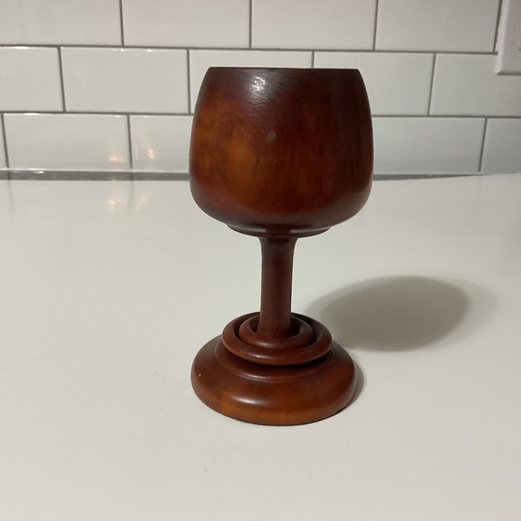 VTG Bermuda Cedar Love Cup Two Rings Around the Stem Wedding Cup - Picture 2 of 5